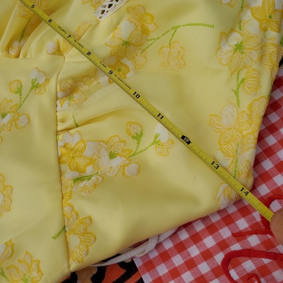 Vintage 1960's/70's Yellow Floral Halter Dress XS - Picture 5 of 16